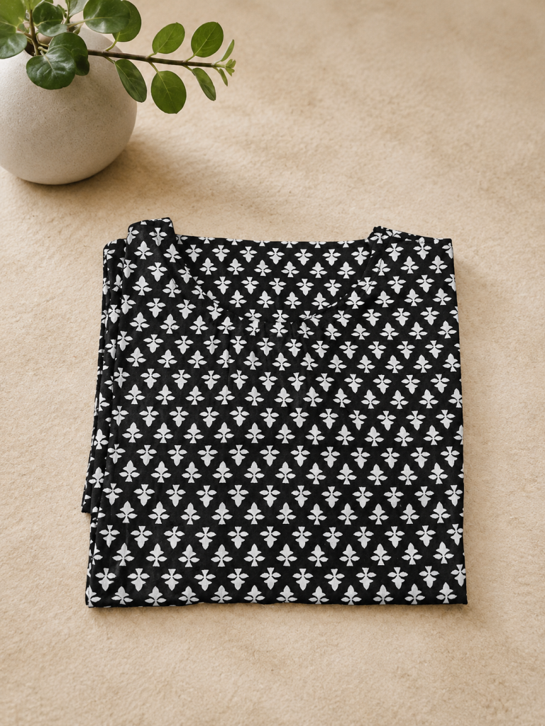 Midnight Bloom Cotton Top