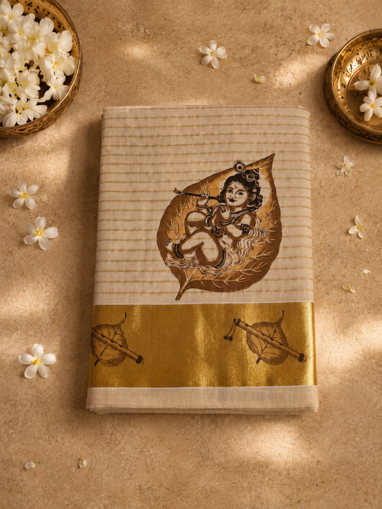 Mural Krishna Kasavu Saree