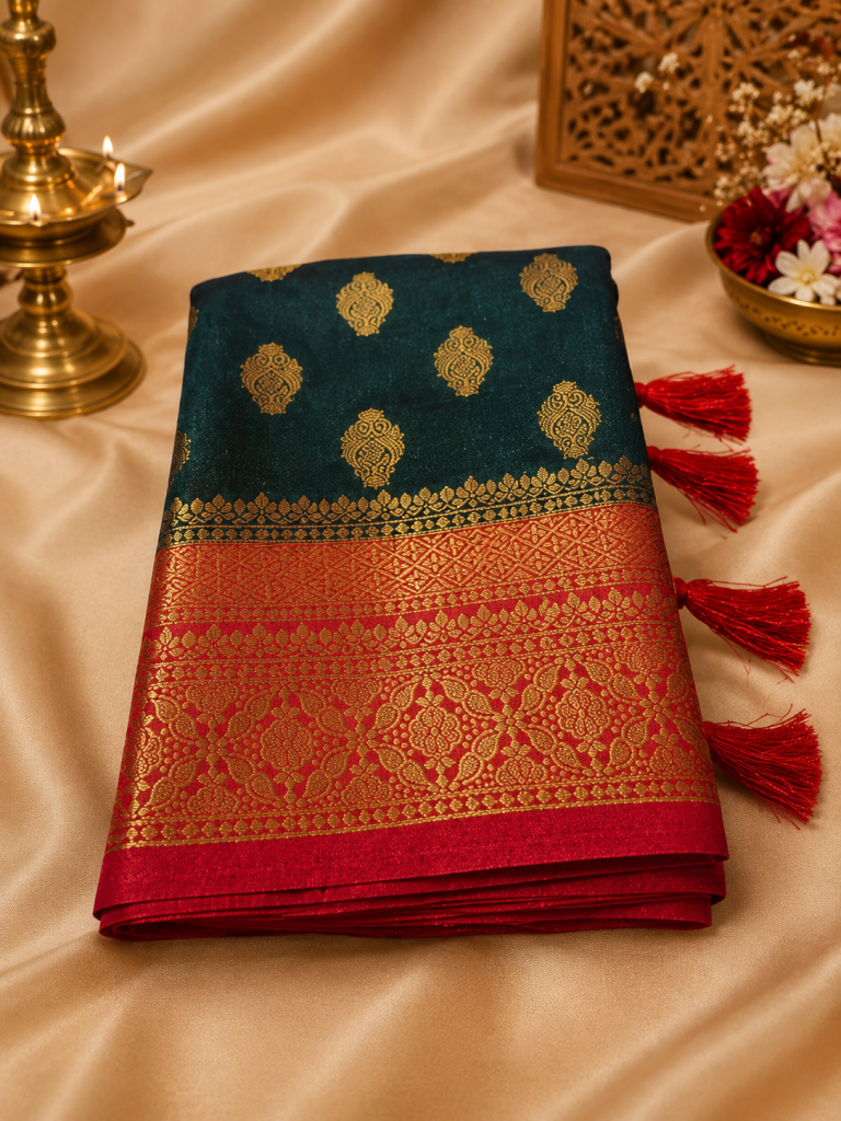 Emerald Royale Semi Silk Banarasi