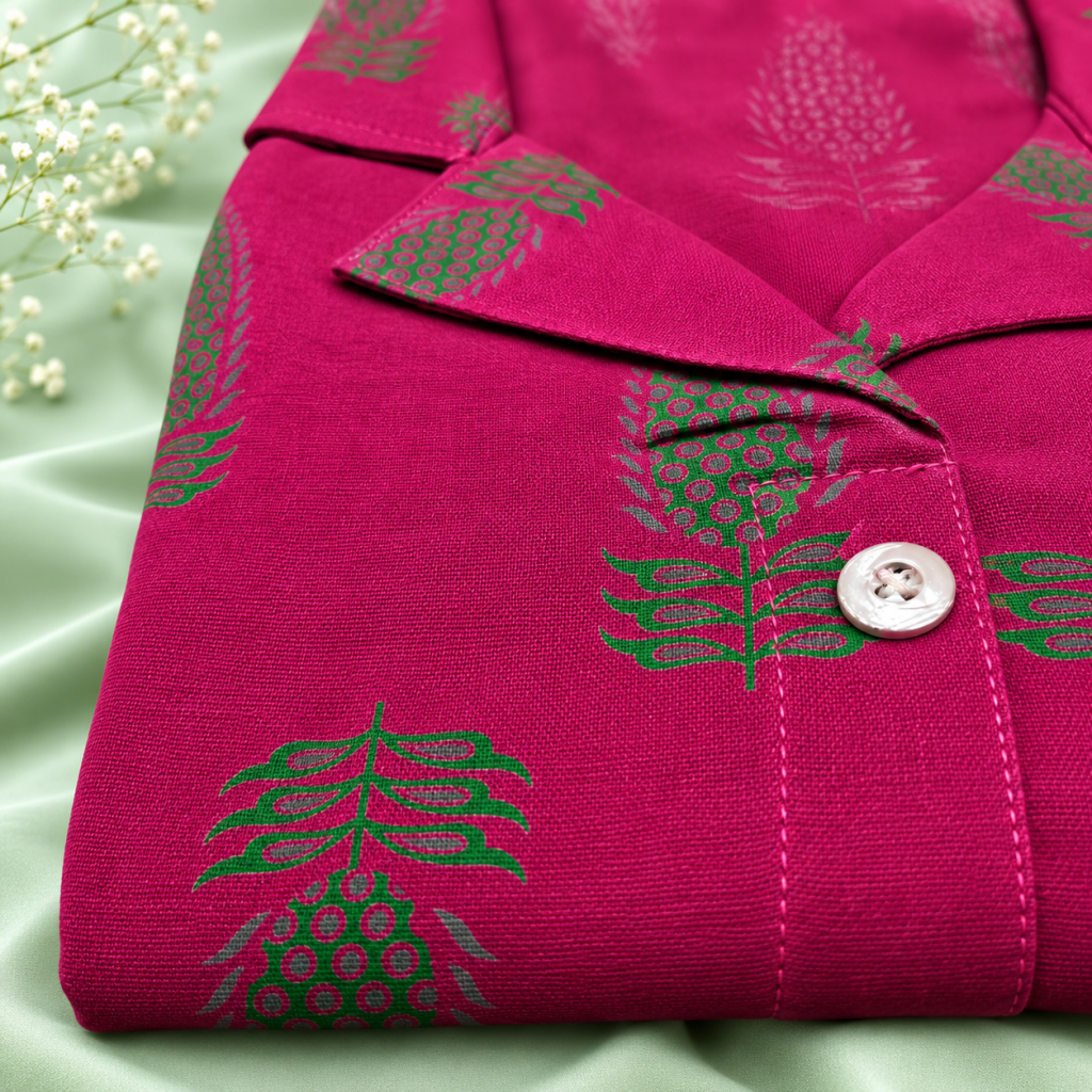 Pink Bloom Printed Cotton Top